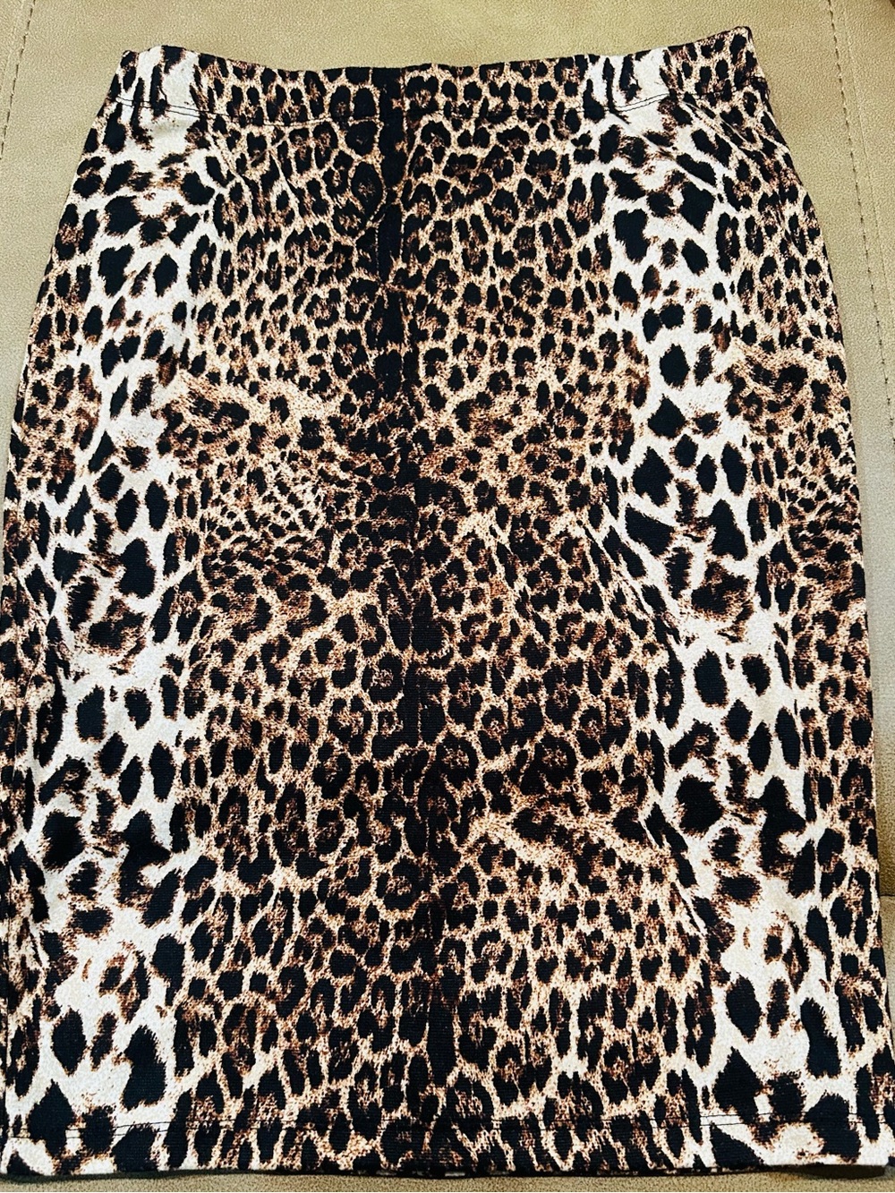 Forever 21 Plus Leopard Print Pencil Skirt - Brown Black Cream